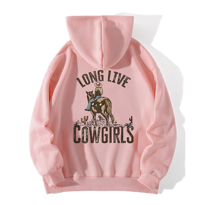 Letter Back Printed Plus Size Fleece-lined Hoodie