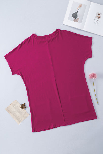 Khaki Side Pockets Short Sleeve Tunic Top