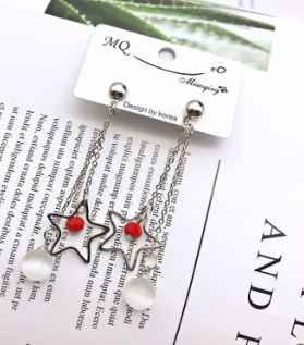 Earrings spring and summer new exaggerated wood silk satin flowers hypoallergenic boutique earrings earrings