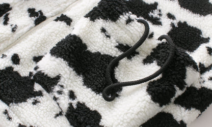 Cow pattern road plush padded cotton clothing