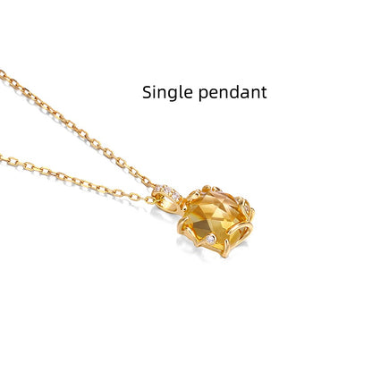 Women's S925 Silver Crystal Leaf Necklace