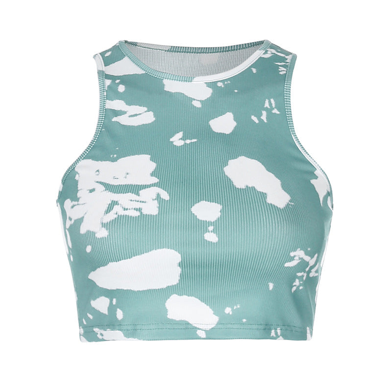 Featured tie-dye slim slimming women's clothing