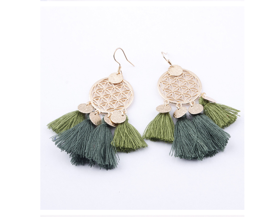 European and American explosions bohemian fringed hollow tassel earrings earrings jewelry