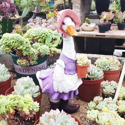 Cute Resin Duck Outdoor Statue Flexible Simulation Duck Ornaments For Outdoor Yard Lawn Garden Decorations