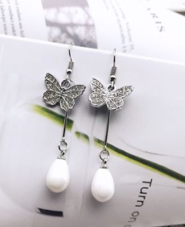 Earrings spring and summer new exaggerated wood silk satin flowers hypoallergenic boutique earrings earrings