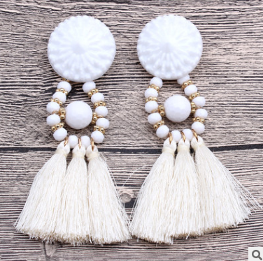 Tassel earrings tassel earrings European and American earrings Alloy earrings