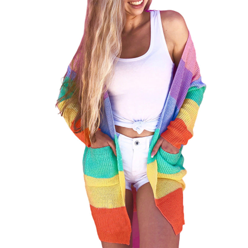 Women's Fashionable Knitted Sweater Cardigan Coat