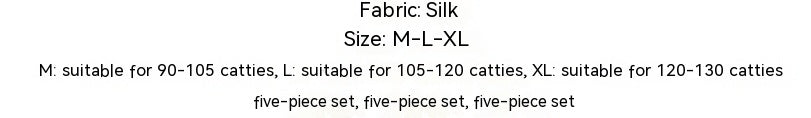 Pajamas Women's Spring Summer Imitated Silk Pajamas Five-piece Set