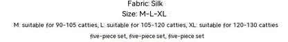 Pajamas Women's Spring Summer Imitated Silk Pajamas Five-piece Set