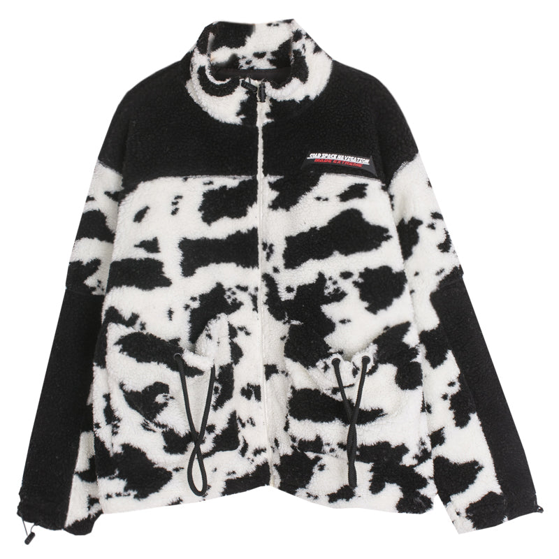 Cow pattern road plush padded cotton clothing