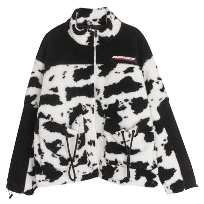 Cow pattern road plush padded cotton clothing