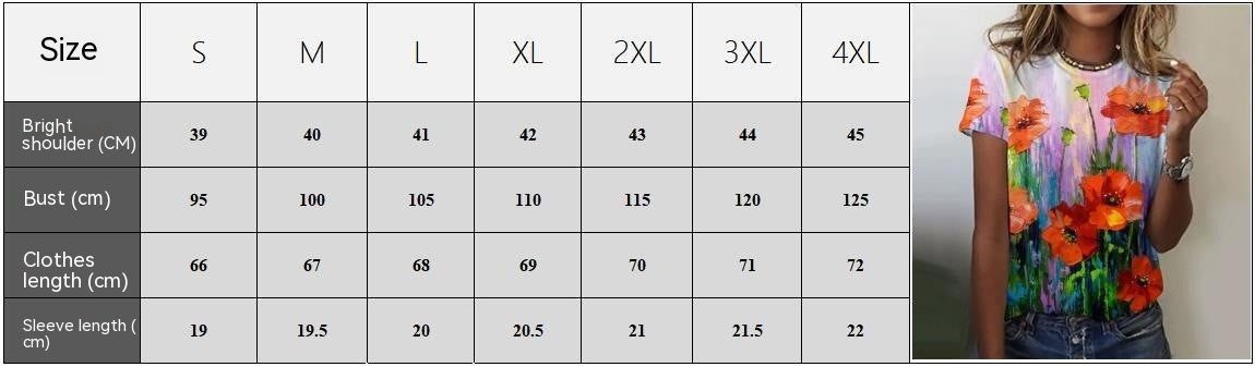 European And American Fashion Round Neck Short Sleeves T-shirt