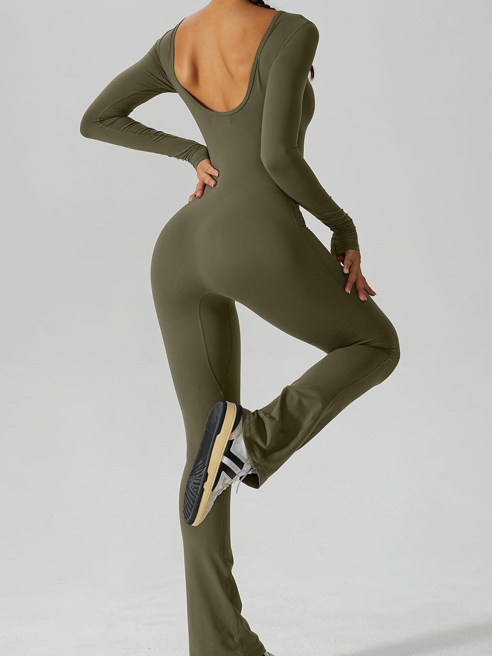Women's Fashion Long Sleeve Belly-contracting Jumpsuit