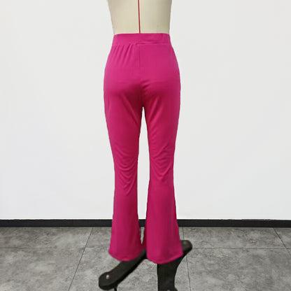 Slim Fit High Waist Elastic Stretch Trousers