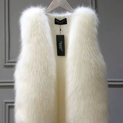 Women's Imitation Fox Fur Waistcoat Plus Cotton Furry Vest