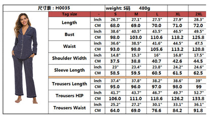 Women's Cardigan Striped Polka Dot Long Sleeve Trousers Homewear Pajamas