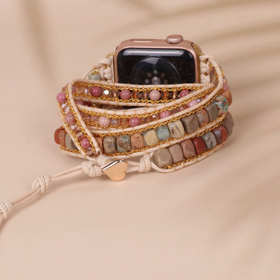 3-layer Winding Stone Beads Woven Strap Bracelet