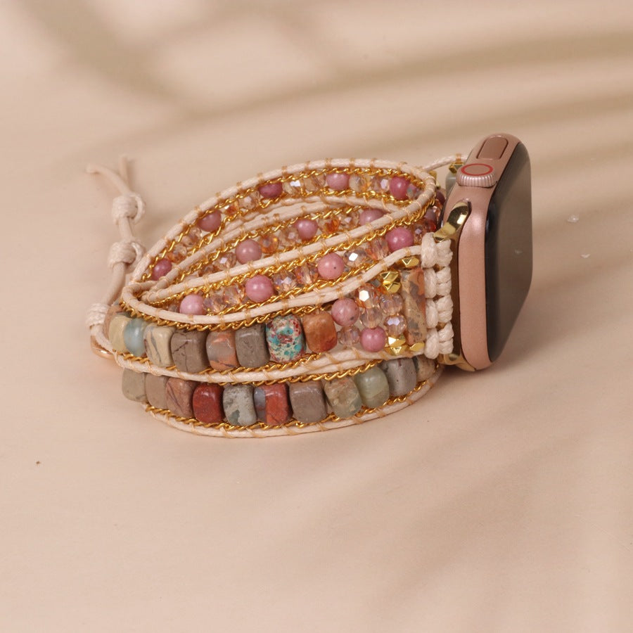 3-layer Winding Stone Beads Woven Strap Bracelet