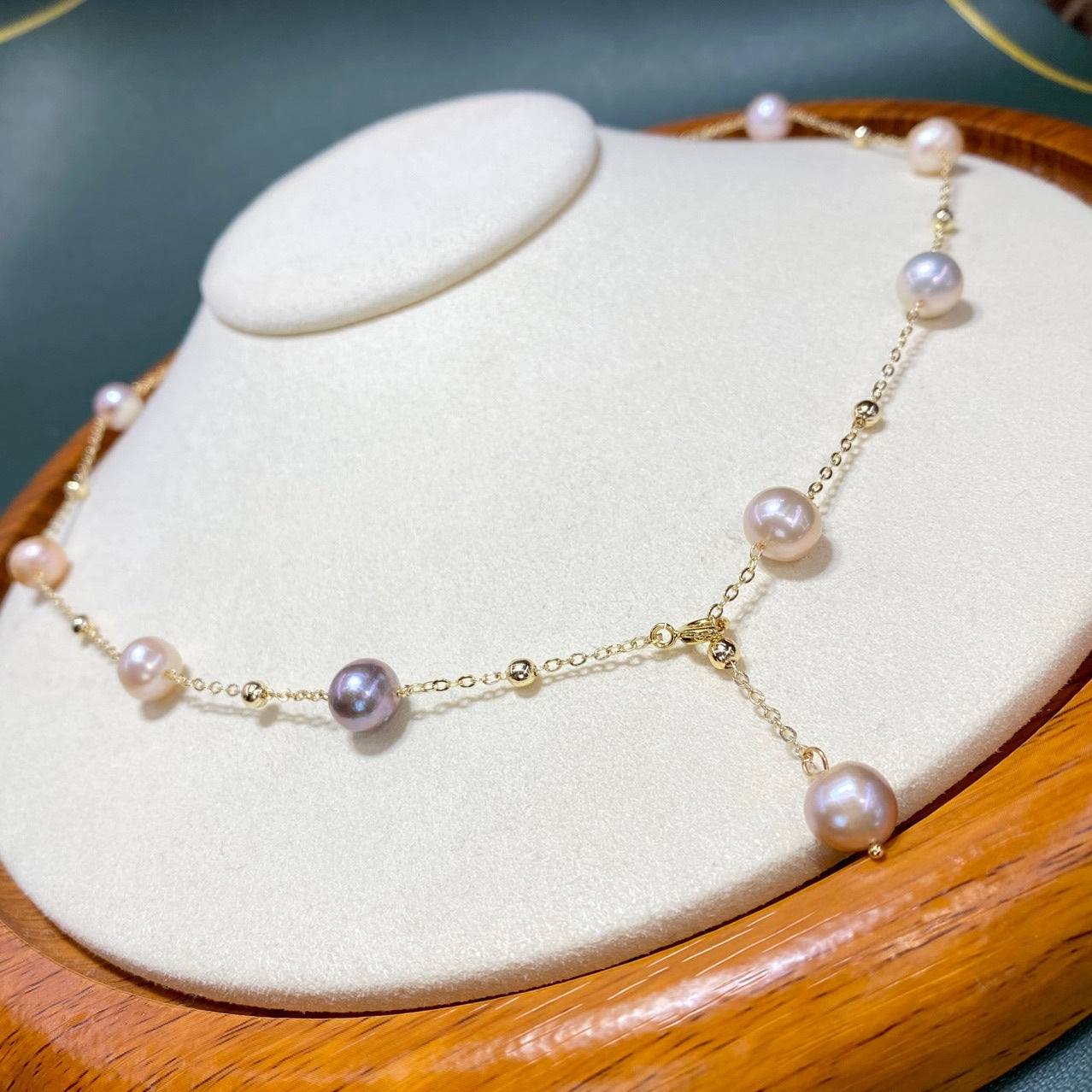 Women's Fashion Starry Sky Natural Freshwater Pearl Necklace
