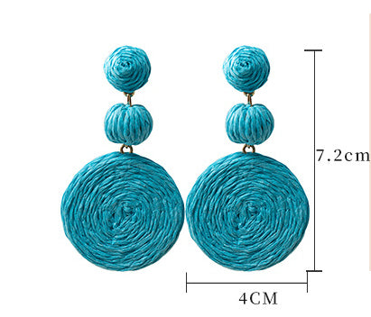 Fashion Colorful Rattan Earrings For Women