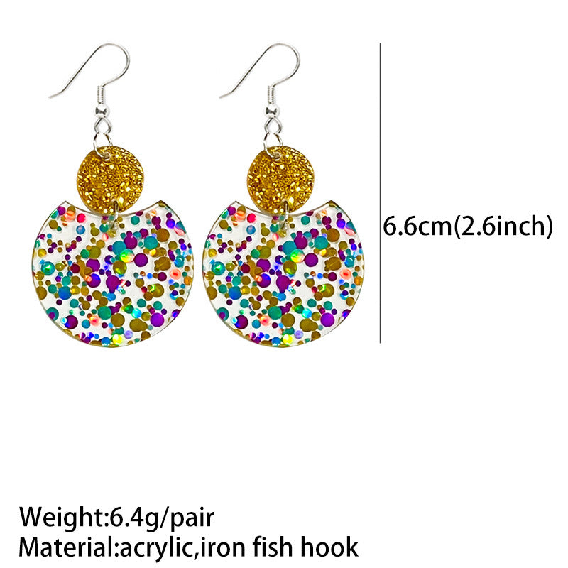 Christmas Geometric Simple Sequins Transparent Earrings