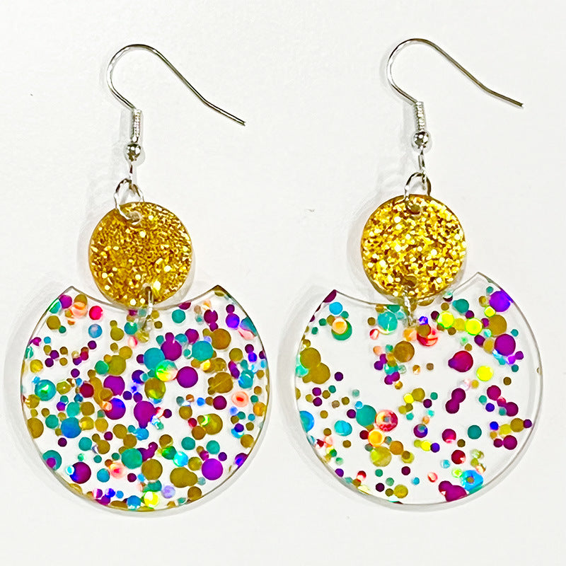 Christmas Geometric Simple Sequins Transparent Earrings