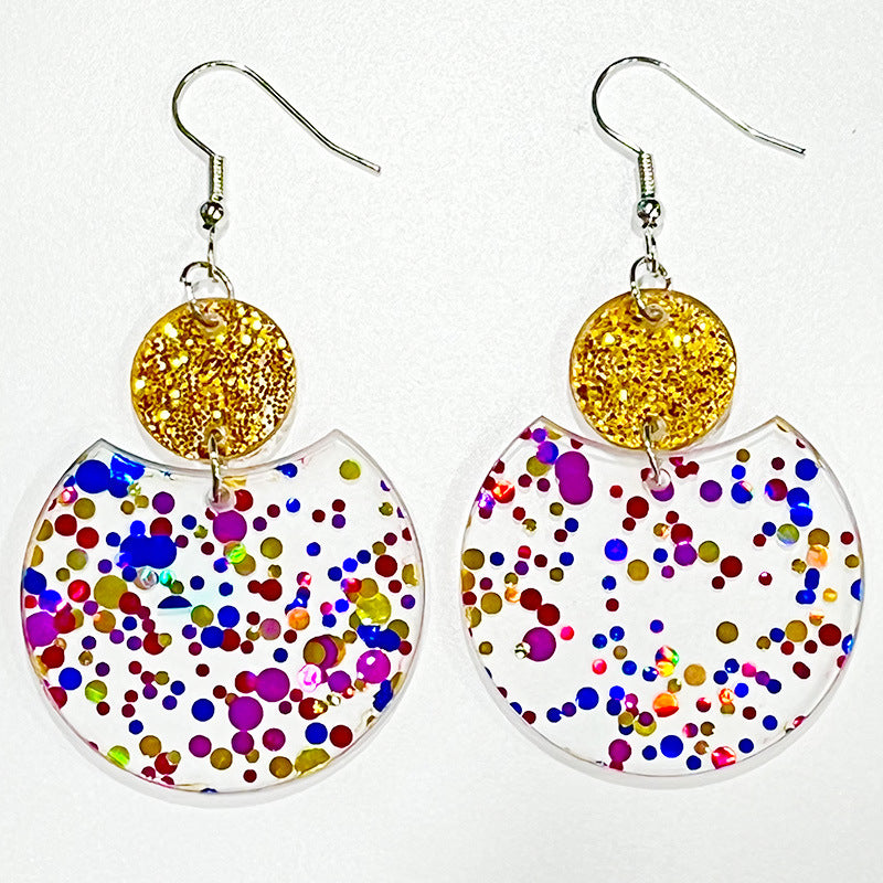 Christmas Geometric Simple Sequins Transparent Earrings