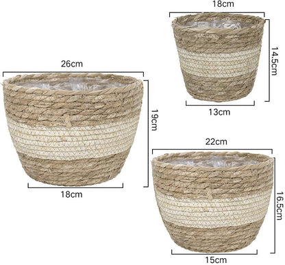 Straw Flowerpot Flower Frame Planting Basket