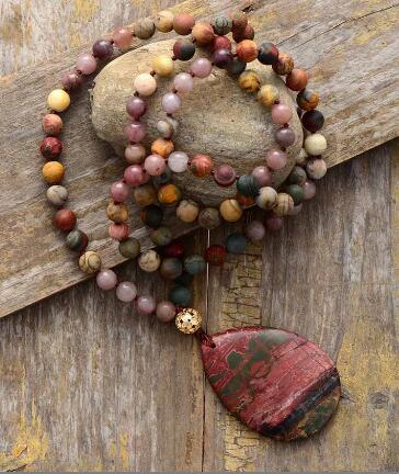 Necklace Amazonite Tassel Pendant Necklace