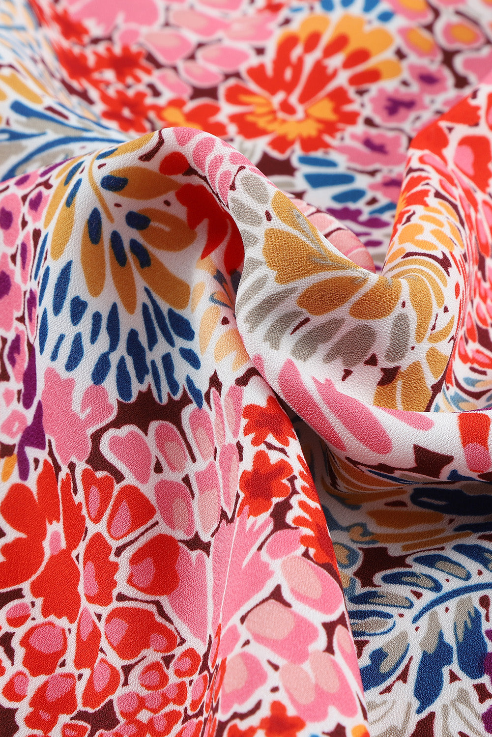 Red Cakewalk Floral Smocked Blouse