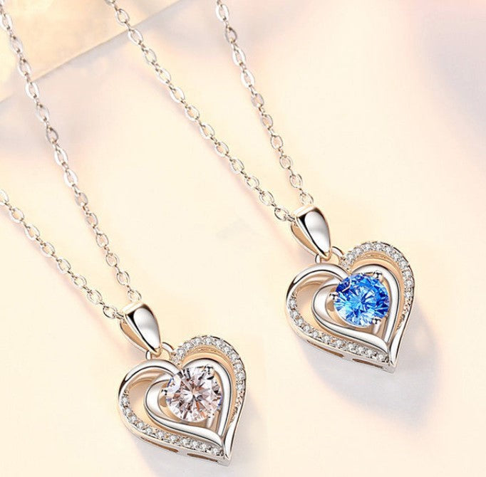 Ocean Heart Necklace Women's Simple Temperamental Heart-shaped Pendant