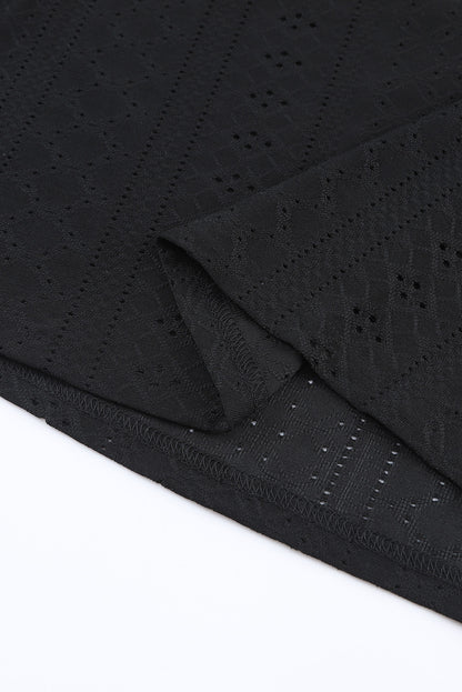 Green Lace Trim V Neck Short Sleeve Blouse