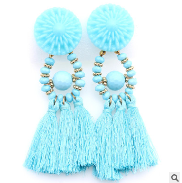Tassel earrings tassel earrings European and American earrings Alloy earrings