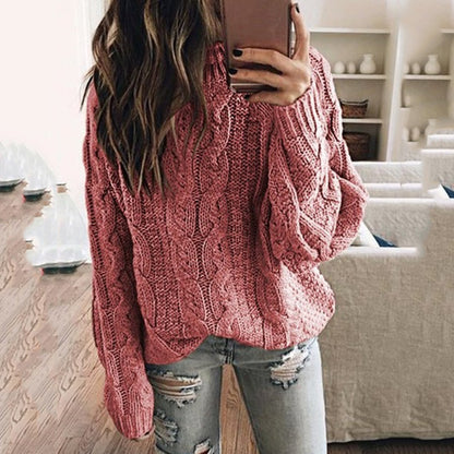 European And American Fashion Solid Color Knitted Top Women's Clothing