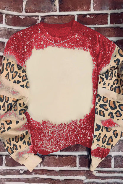 Black Tie Dye Leopard Drop Shoulder Sweatshirt