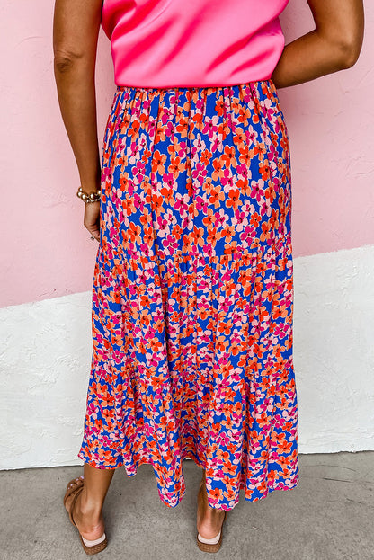 Red Floral Halter Maxi Dress