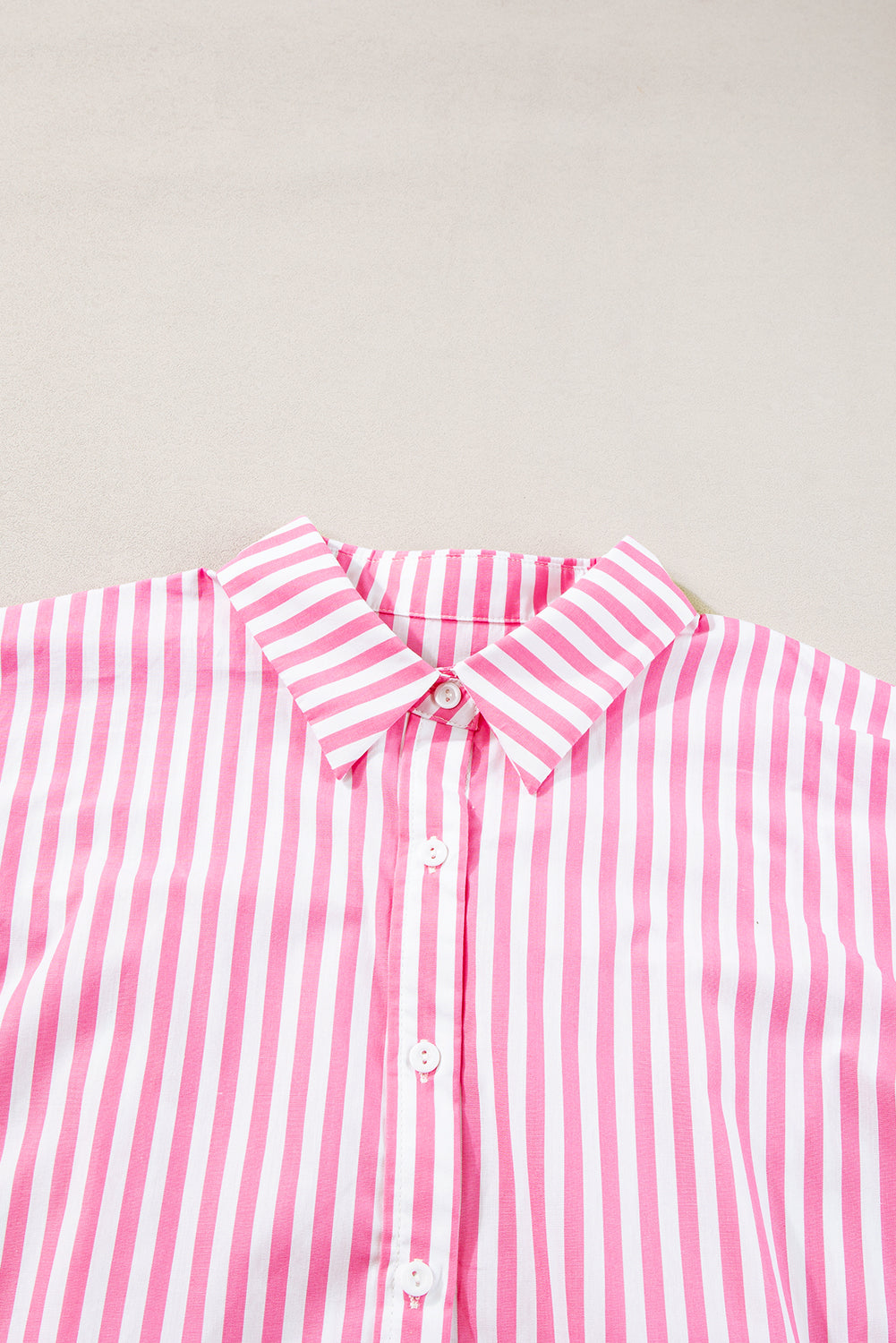 Pink Stripe Dolman Sleeve Oversize Shirt