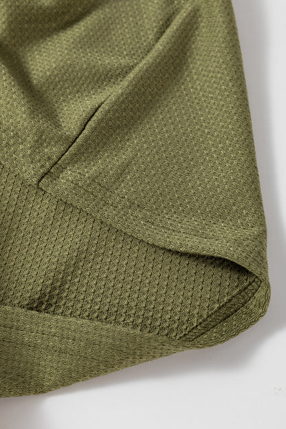 Guacamole Green Hooded Side Split Open Kimono with Pocket