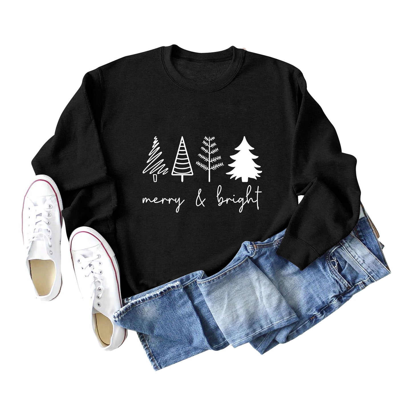 Printing Casual Women's Round Neck Loose Sweatshirt Shirt