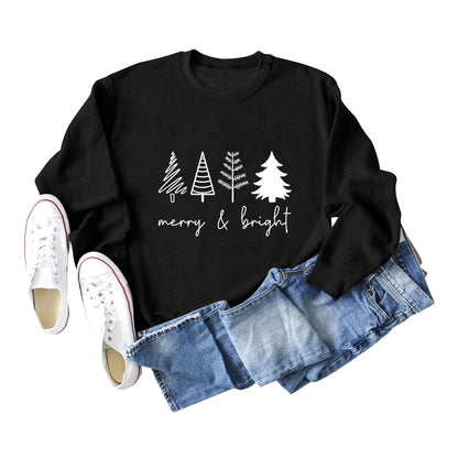 Printing Casual Women's Round Neck Loose Sweatshirt Shirt