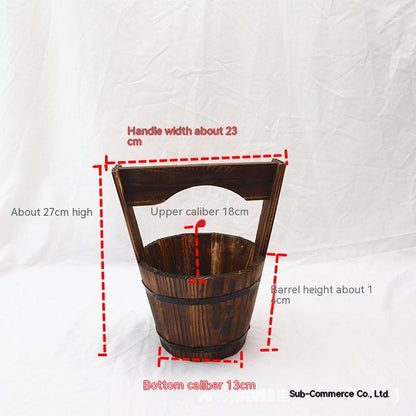 Horticultural Carbonization Anti-corrosion Wooden Succulent Flower Pots