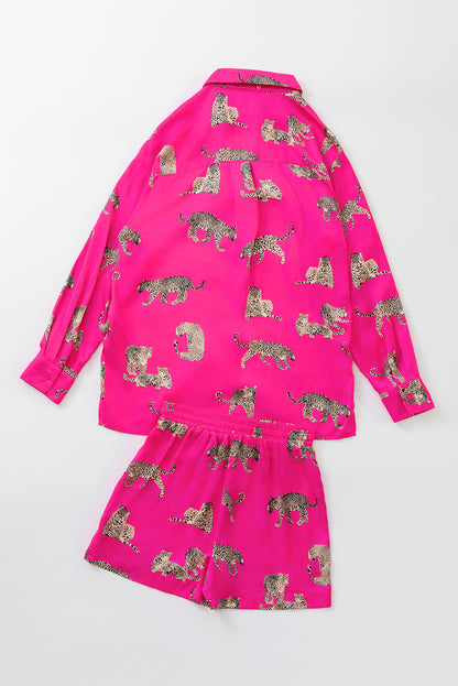 Black Plus Size Cheetah Print Puff Sleeve Ruffle Mini Dress