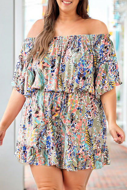 Green Wrap V Neck Floral Maxi Dress