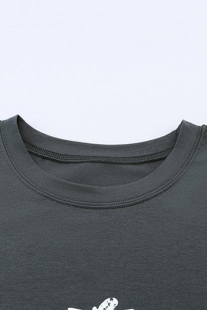 Pink Guitar Slogan Letter Graphic Print Oversized T Shirt