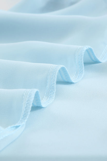 Green Tiered Sleeve Frilled Neck Dotted Top