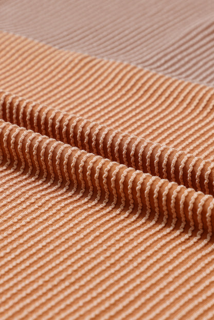 Fiery Red Corded 2pcs Colorblock Pullover and Pants Outfit