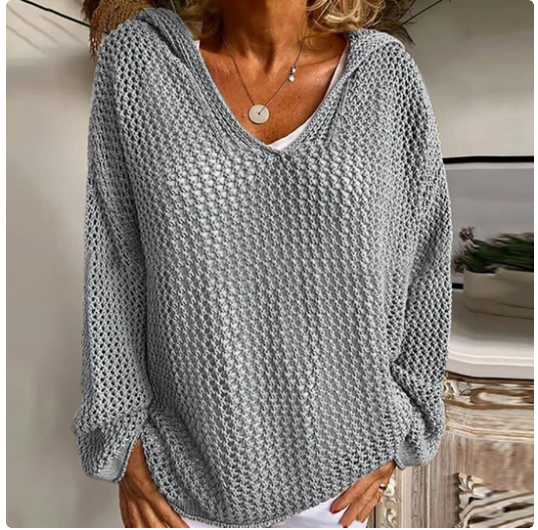 Sun Protection Knitted Hooded Sun Protection Clothing Hooded Thin Loose Sweater