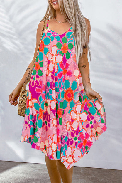 Multicolor Floral Print Bubble Sleeve Shirt