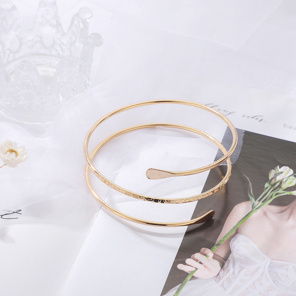 Hollow Multi-layer Glossy Armband Snake-shaped Metal Bracelet