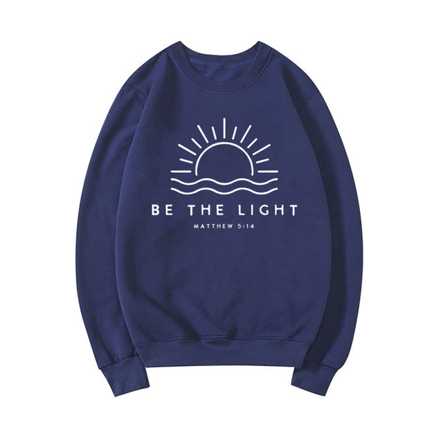 Women's Fleece-lined Crew Neck Sweater Plain Slogan